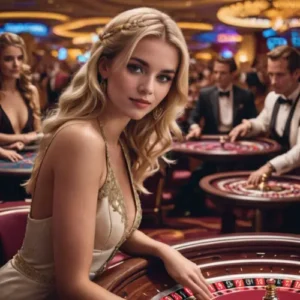 vrouw speelt roulette in de casino universiteit van nederland.