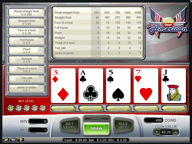 all american videopoker